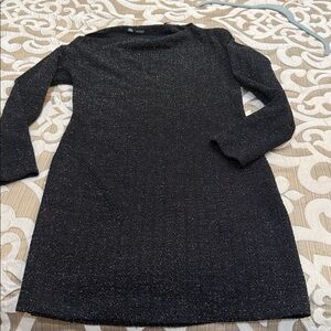 Zara Glittery Black Long Sleeve Dress